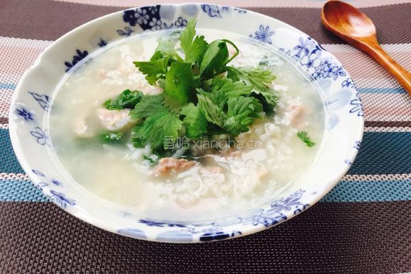 香菜瘦肉粥的做法图解8