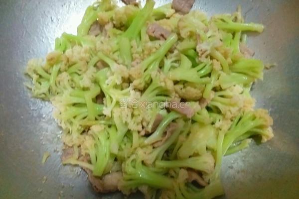 菜花炒肉的做法图解6