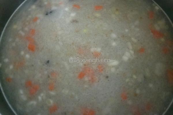 高汤海参胡萝卜粥的做法图解3