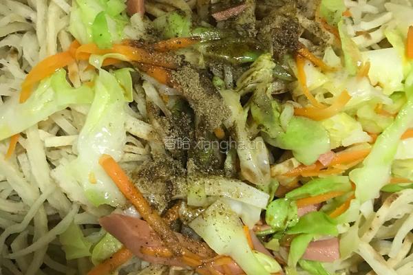 鸡蛋火腿炒饼的做法图解4