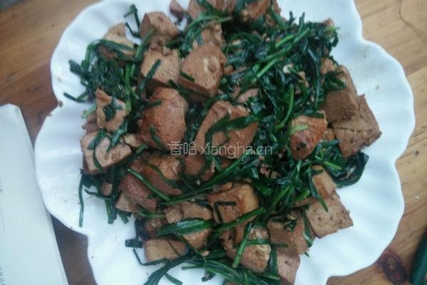 豆腐炒韭菜的做法图解5