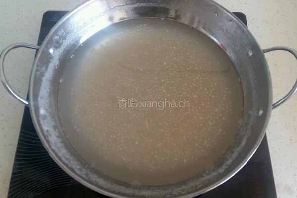 椰奶红豆西米露的做法图解4