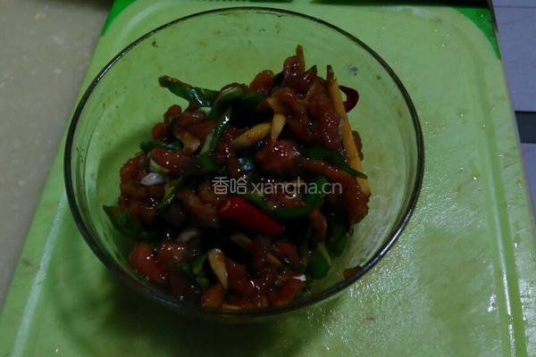 香芹豆泡肉丝的做法图解3