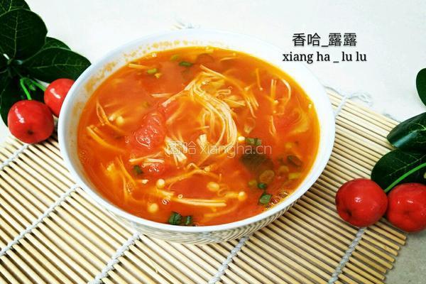 茄汁金针菇汤的做法图解11