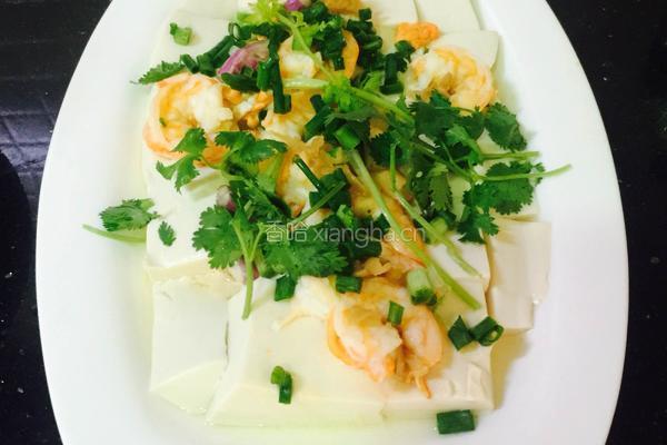 嫩豆腐冬菜蒸虾的做法图解10