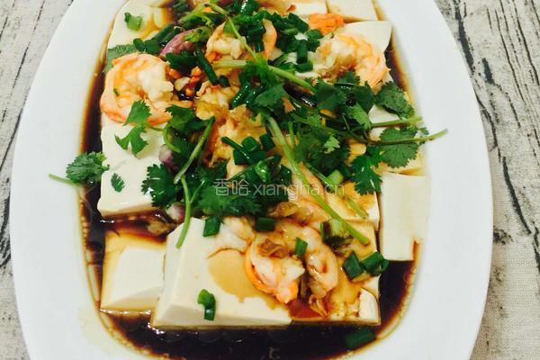 嫩豆腐冬菜蒸虾的做法图解11