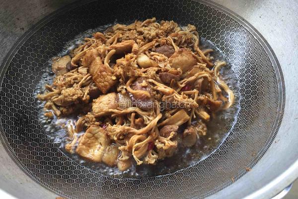 花菜干烧肉的做法图解8
