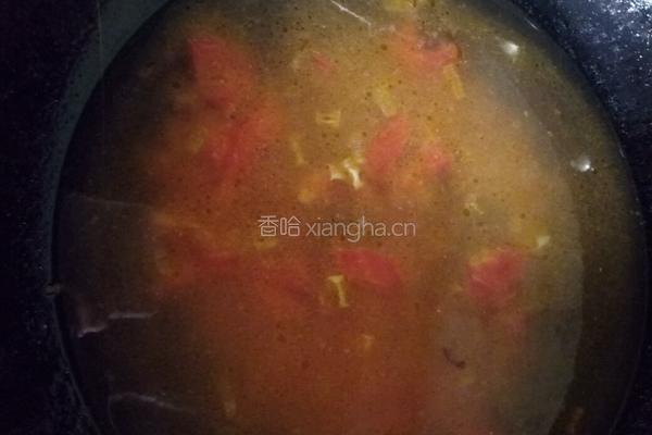 西红柿鸡蛋肠末瘩达汤的做法图解5