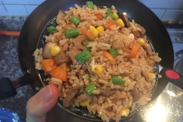苋菜田园炒饭的做法图解17