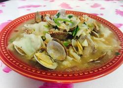 饺子皮做的蛤蜊面