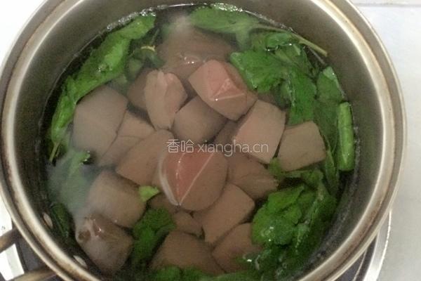 珍珠花菜猪血汤的做法图解4