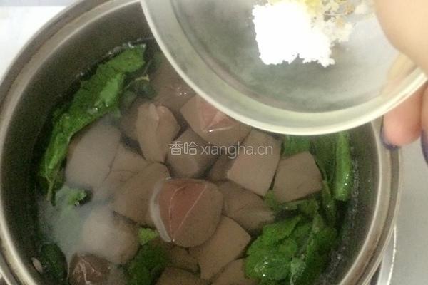 珍珠花菜猪血汤的做法图解5