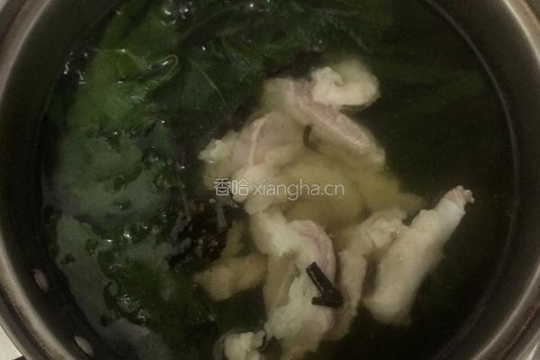 珍珠花菜猪血汤的做法图解6
