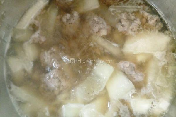 肉丸冬瓜汤的做法图解8