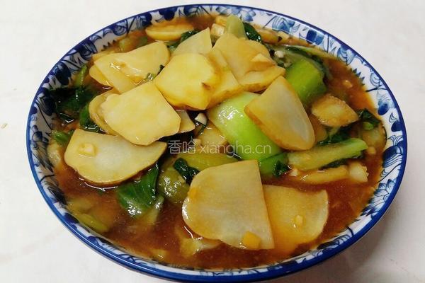 土豆烧油菜的做法图解10