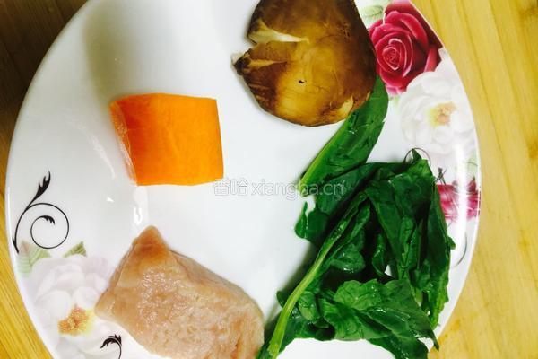 宝宝香菇瘦肉菠菜粥的做法图解1