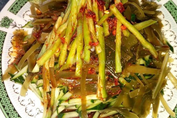黄瓜拌海带的做法图解4