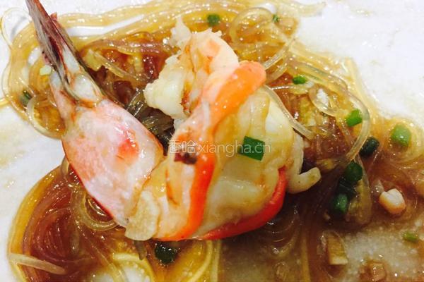 蒜蓉粉丝蒸大虾的做法图解13