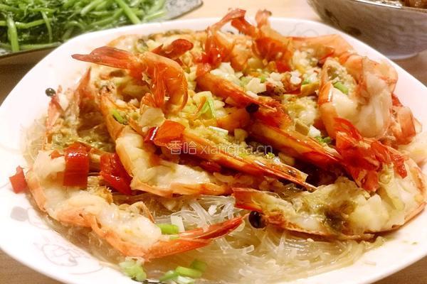 粉丝蒜茸虾的做法图解6