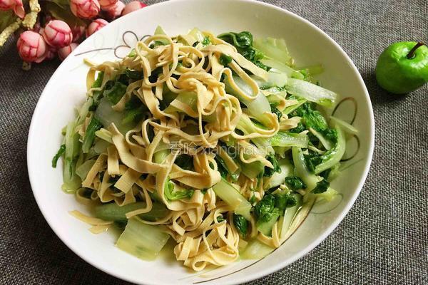 青菜炒千张的做法图解12