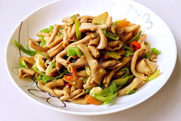 青椒炒鸭肠的做法图解8