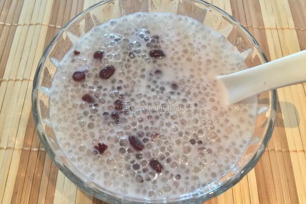 椰汁芒果红豆西米露的做法图解11