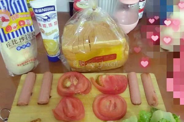 简易火腿三明治的做法图解2