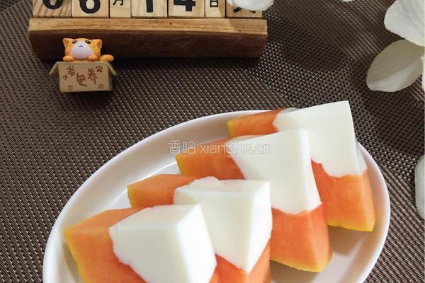 牛奶木瓜布丁的做法图解10