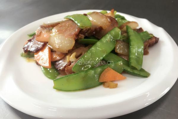腊肉炒荷兰豆的做法图解3