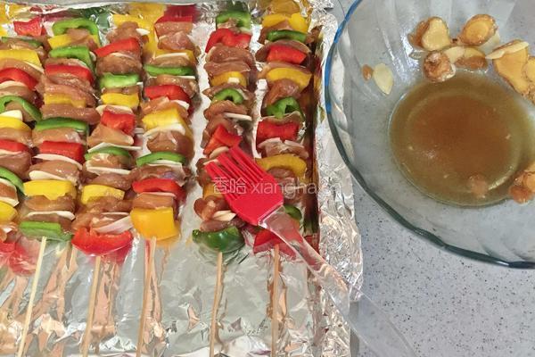 香烤彩椒鸡肉串的做法图解6
