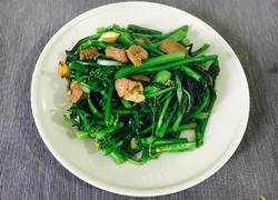 简易菜-瘦肉炒菜心