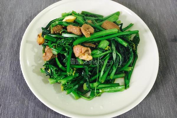 简易菜-瘦肉炒菜心