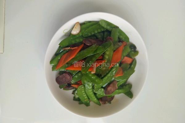 腊肠炒荷兰豆的做法图解8