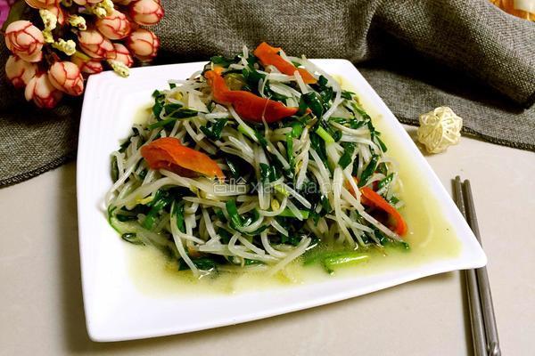 韭菜炒豆芽的做法图解9