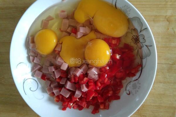 辣椒火腿鸡蛋饼的做法图解2