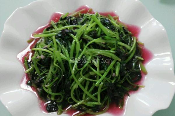 蒜泥炒红苋菜的做法图解8