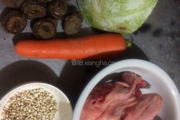 马蹄胡萝卜冬瓜薏米水鸭汤的做法图解1