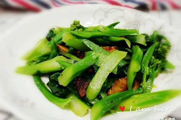 猪油渣炒芥兰的做法图解5