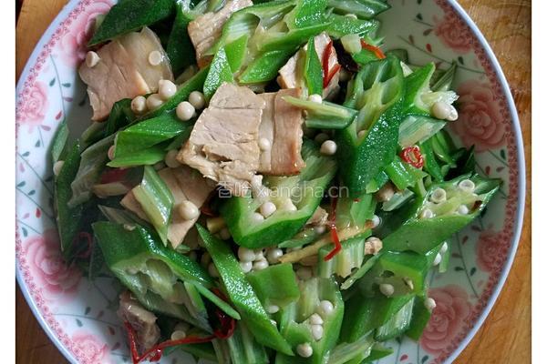 简单版秋葵炒肉片的做法图解11
