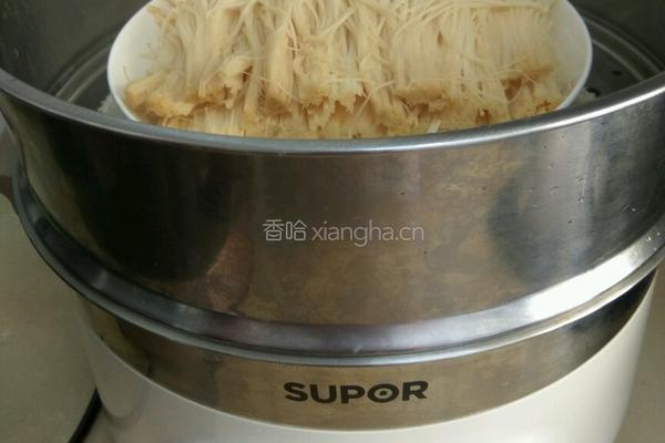 金针菇蒸剁椒沫的做法图解3
