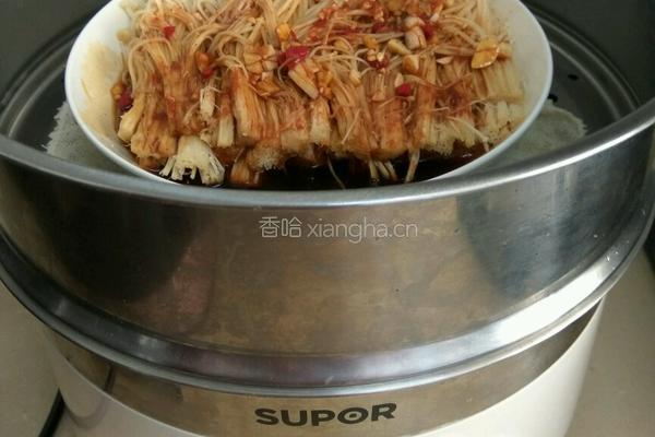 金针菇蒸剁椒沫的做法图解4