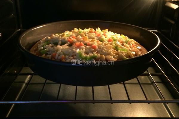培根口蘑田园披萨的做法图解19