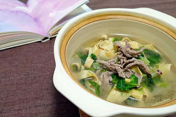 豆皮青菜肉丝汤