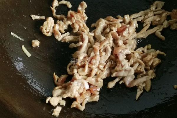 韭菜苔熏干儿炒肉丝的做法图解6