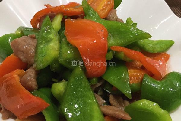 肉炒青红椒的做法图解1