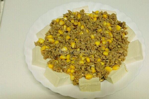 肉末蒸豆腐的做法图解5