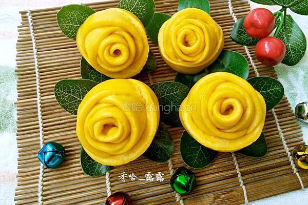 南瓜玫瑰花馒头的做法图解1