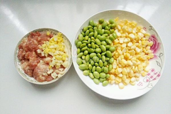 清新小炒（玉米毛豆炒肉沫）的做法图解2
