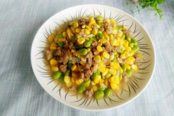 清新小炒（玉米毛豆炒肉沫）的做法图解9