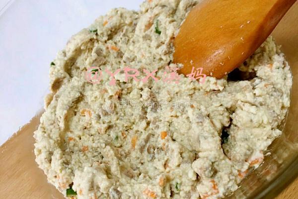 猪肝豆腐饼的做法图解6